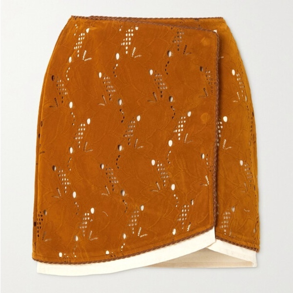 NWT Andersson Bell Kaila Faux Suede Laser Cut Skirt Size S - Picture 3 of 10
